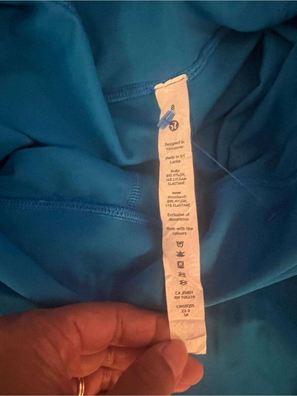 lululemon Fast and Free High-Rise Crop leggings teal shade size 8 - Picture 4 of 6